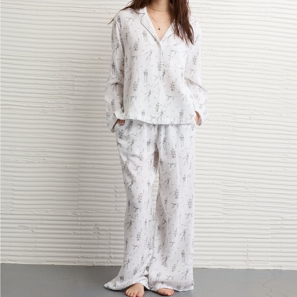 NWOT AE Halloween Gauze Cotton Pajama Set size xs - Picture 2 of 7